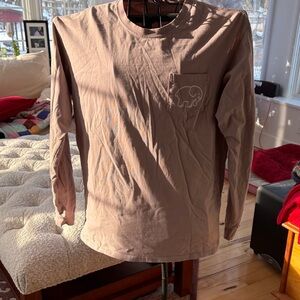 Ivory Ella Tan Long Sleeve Shirt with Elephant Pocket